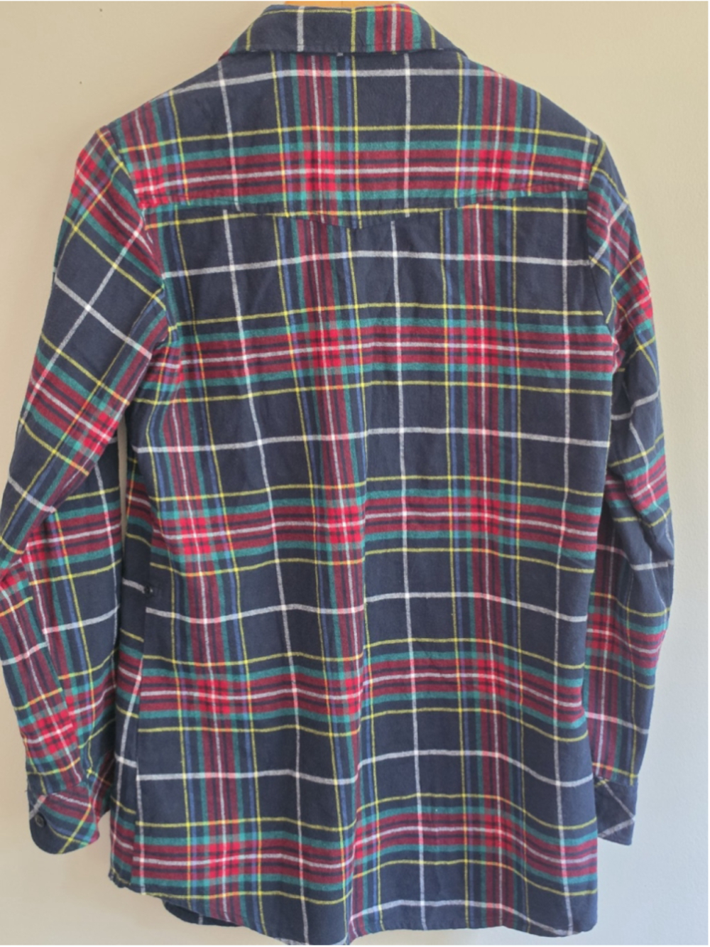 Matchstick M Plaid Flannel Button Up Long Curved Hem Gorpcore Grunge Soft M - Picture 7 of 14